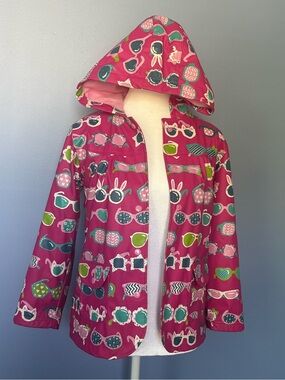 Hatley Pink Sunglasses-Print Hooded Raincoat